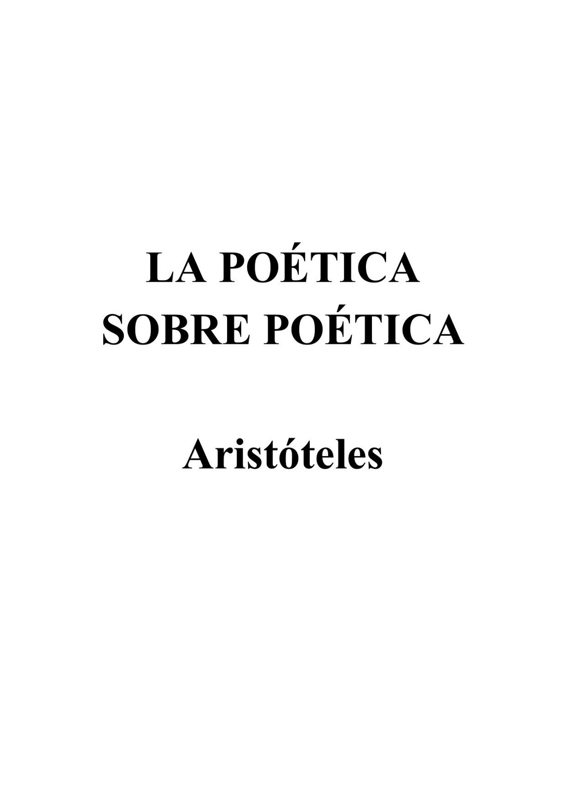 La Poética